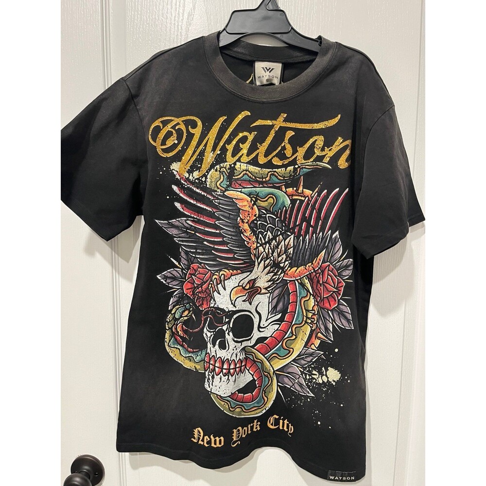 Watson New York City Graphic T-Shirt Black Mens Small NWT Retail $130